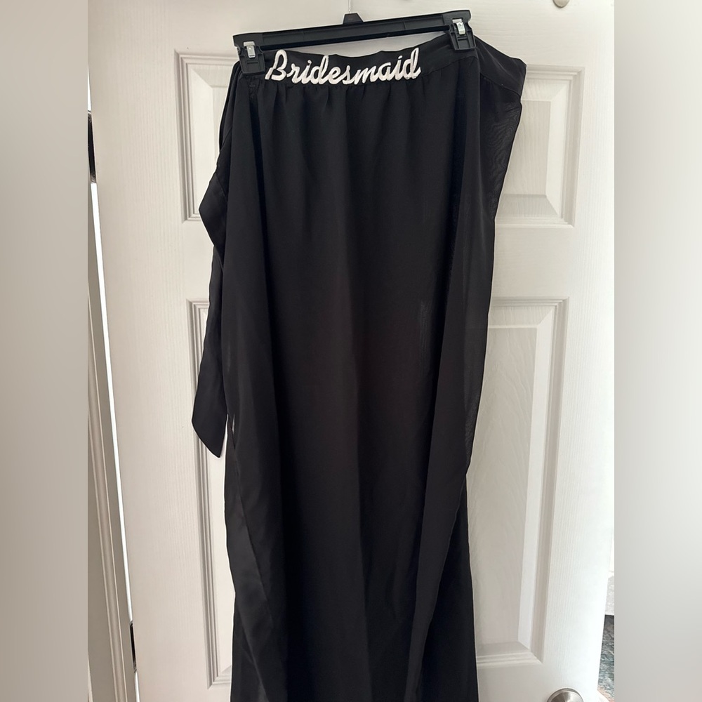 Black bridesmaid swim coverup